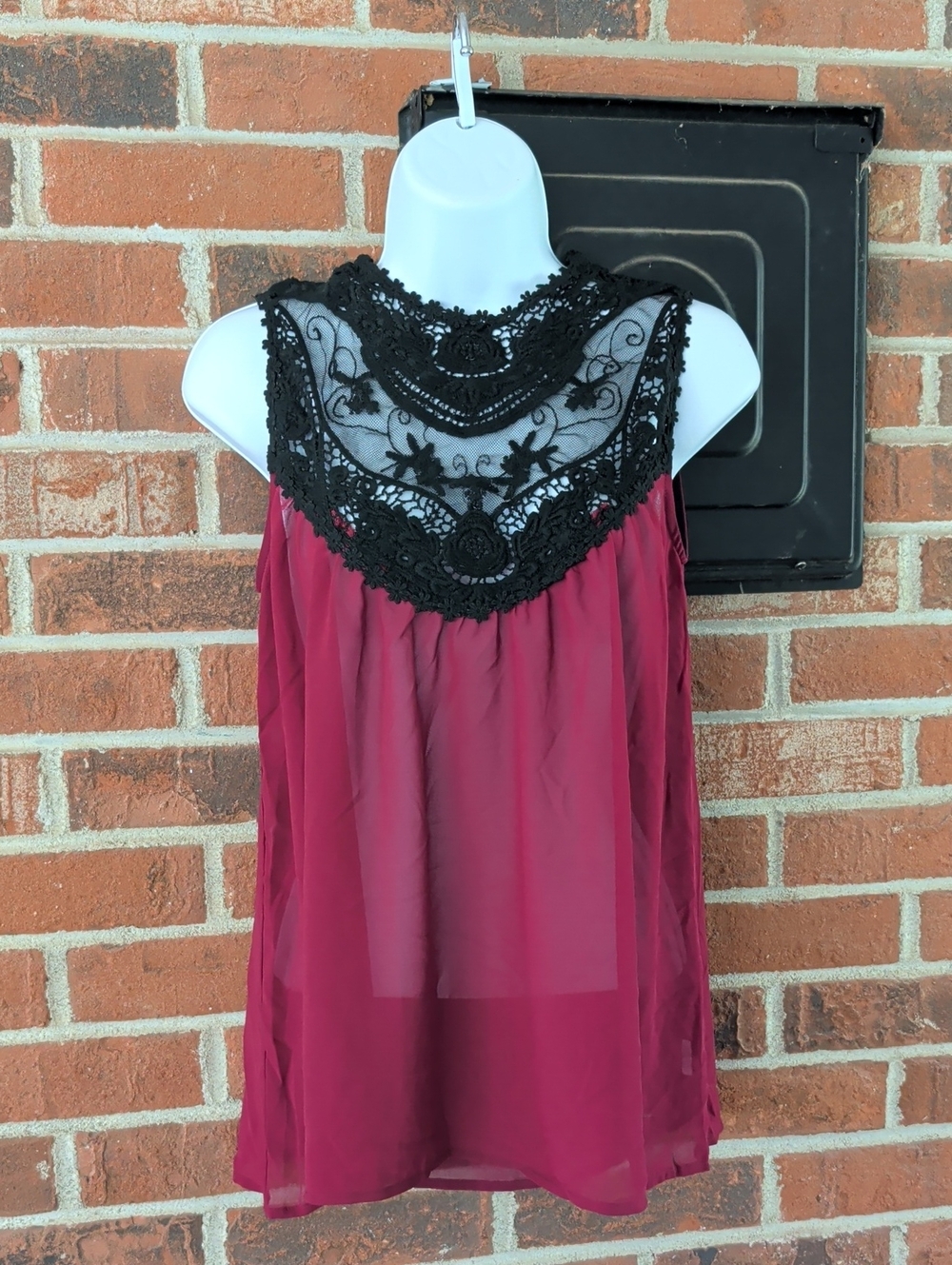 Papermoon Lace and Crochet Sleeveless Sheer Top Size XS